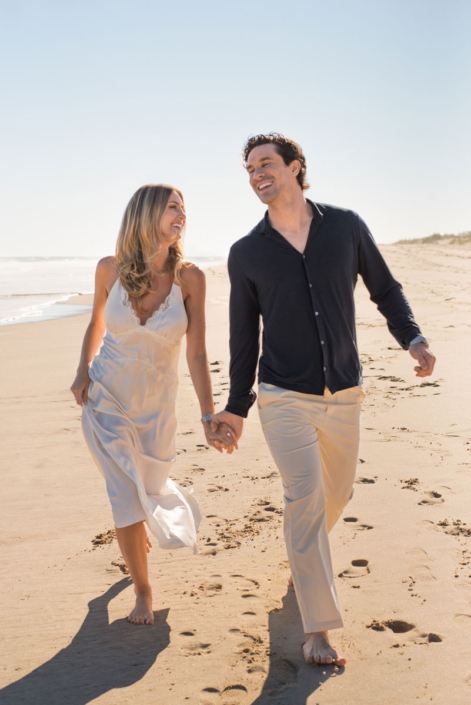 happy couple on the beach